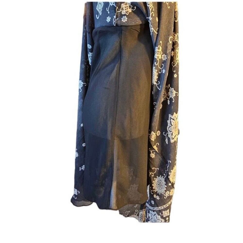 Halter Dress Sz 8 Plaza South Black Floral Assymmetric Cruise Resort Beach - Picture 5 of 11
